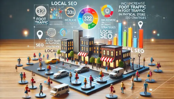 Statistik penting mengenai Local SEO, termasuk peningkatan lalu lintas pengunjung ke toko fisik setelah menerapkan strategi SEO lokal