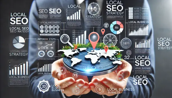 Visualisasi infographic tentang langkah-langkah penting dalam strategi Local SEO